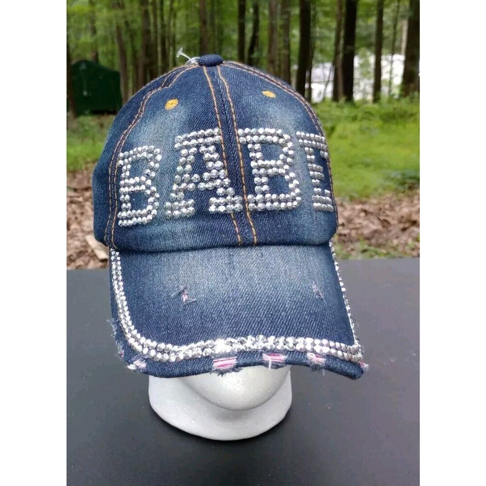 Dave And Young Sparkling Denim Babe Baseball Cap Adjustable Back